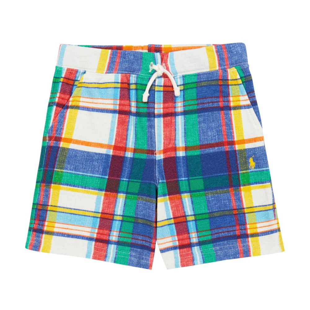 NWOT Polo Ralph Lauren Boy's Madras-Print Fleece Checked Shorts - Size L (14-16)